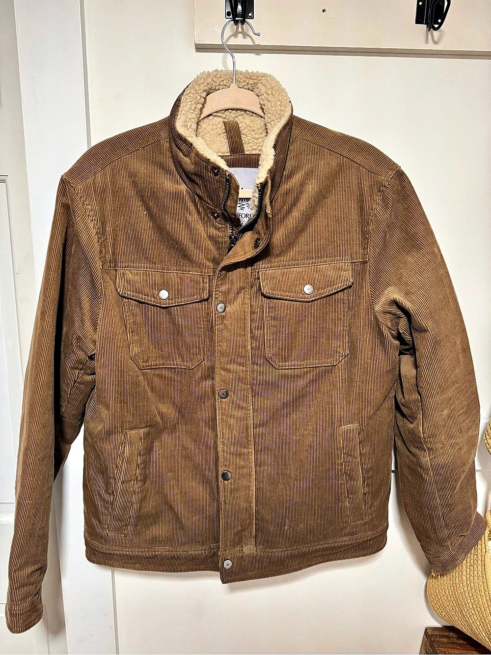 Rainforest Men's Corduroy Sherpa Jacket Size Small EUC